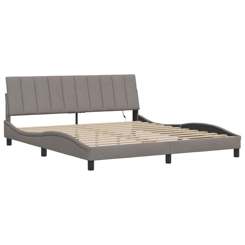 vidaXL Bettgestell ohne Matratze "Hanko" Taupe 180x200 cm Stoff
