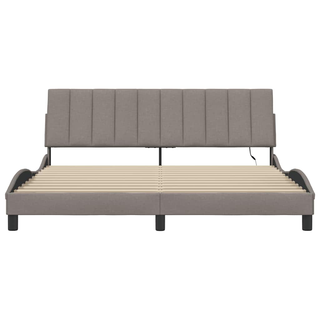 vidaXL Bettgestell ohne Matratze "Hanko" Taupe 180x200 cm Stoff