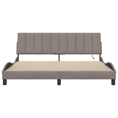 vidaXL Bettgestell ohne Matratze "Hanko" Taupe 180x200 cm Stoff