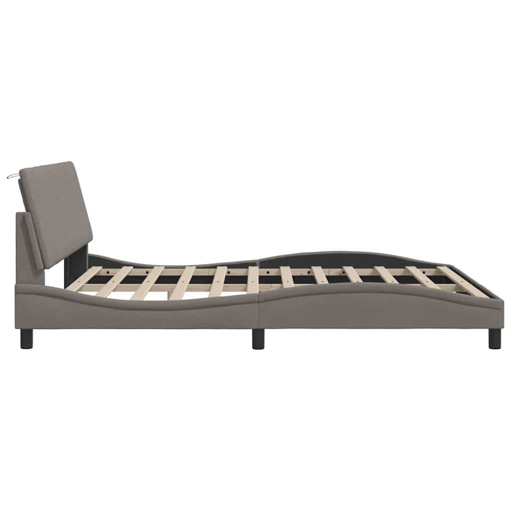 vidaXL Bettgestell ohne Matratze "Hanko" Taupe 180x200 cm Stoff