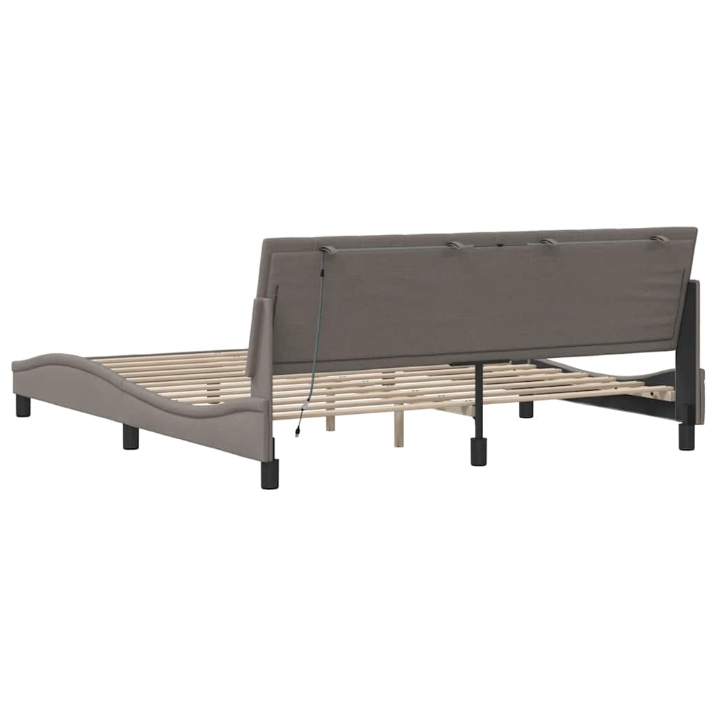 vidaXL Bettgestell ohne Matratze "Hanko" Taupe 180x200 cm Stoff