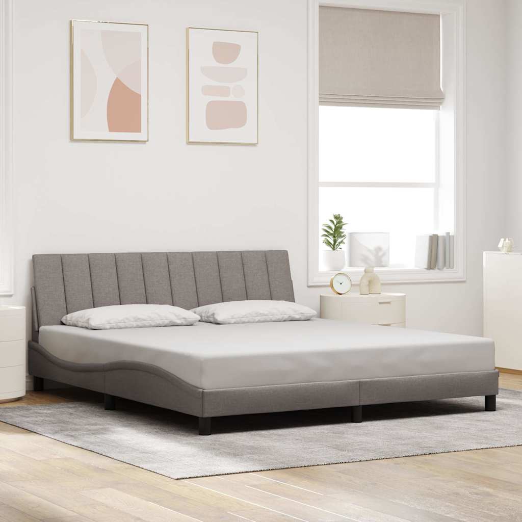 vidaXL Bettgestell ohne Matratze "Hanko" Taupe 180x200 cm Stoff