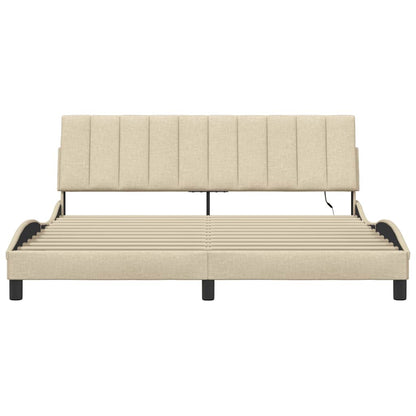 Bettgestell ohne Matratze "Hanko" Creme 180x200 cm Stoff