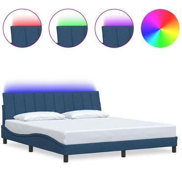 vidaXL Bettgestell ohne Matratze "Hanko" Blau 180x200 cm Stoff