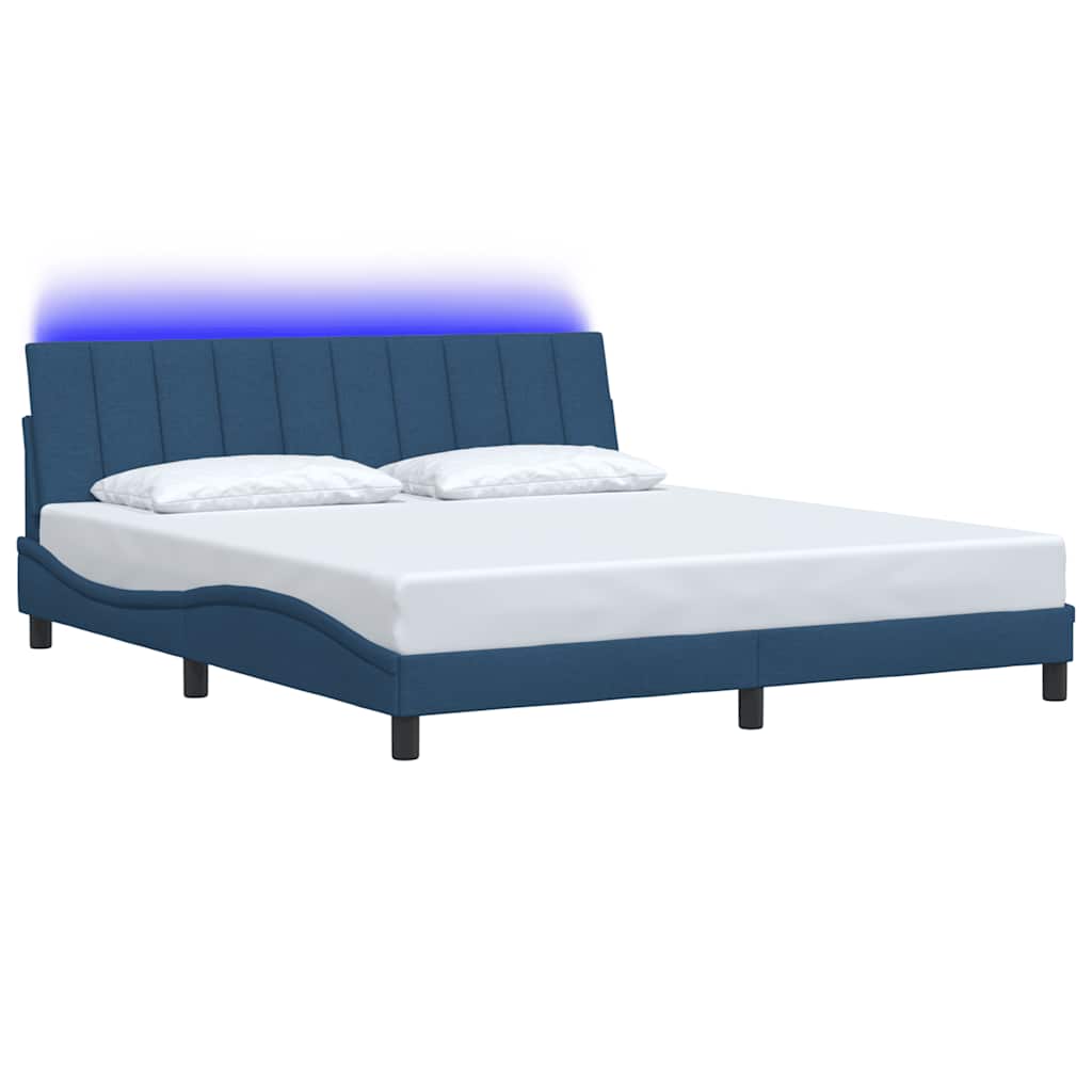 vidaXL Bettgestell ohne Matratze "Hanko" Blau 180x200 cm Stoff