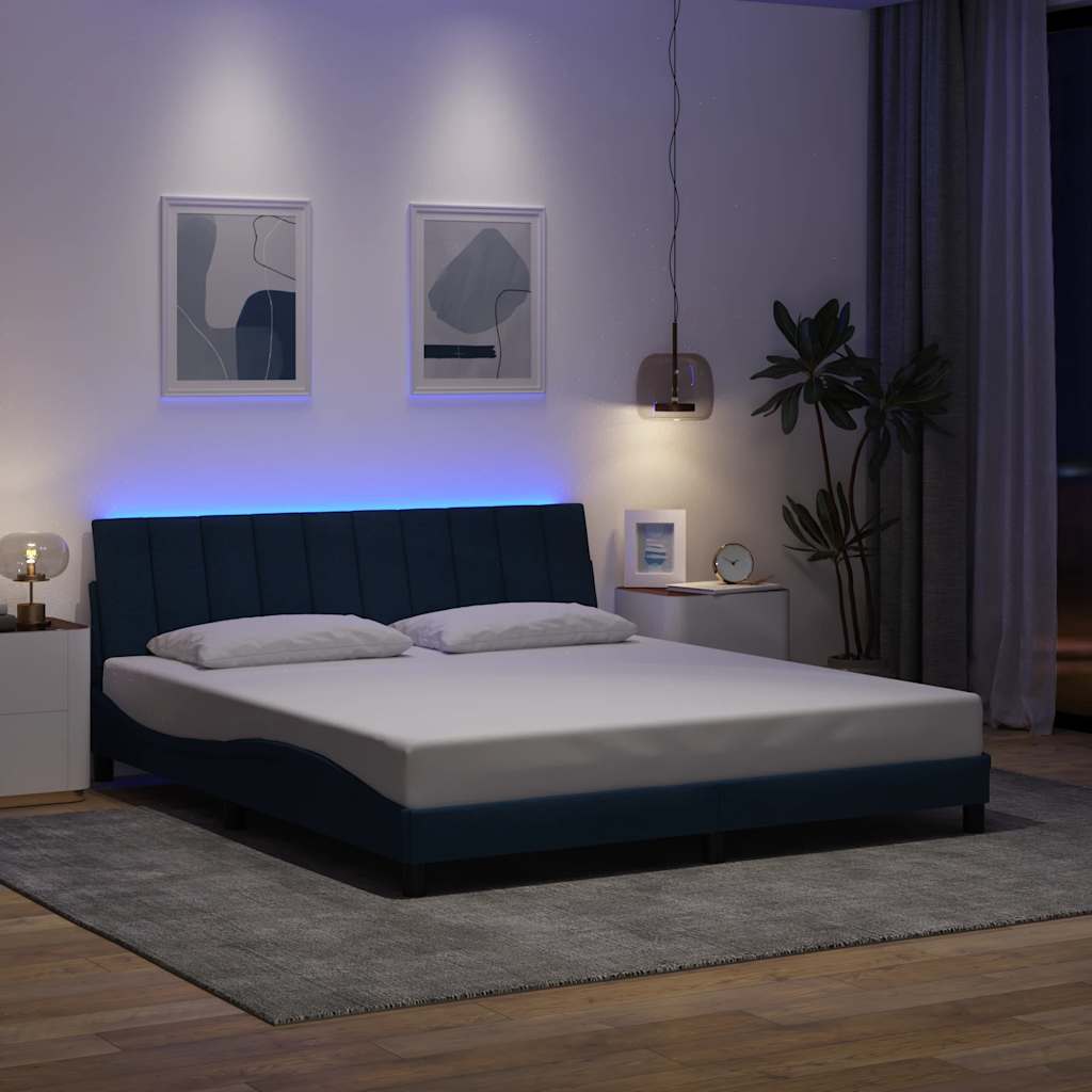 vidaXL Bettgestell ohne Matratze "Hanko" Blau 180x200 cm Stoff