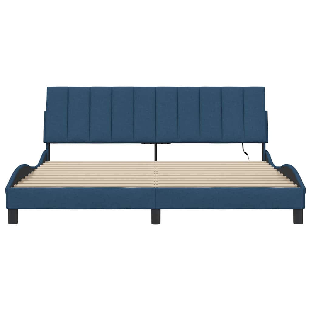 vidaXL Bettgestell ohne Matratze "Hanko" Blau 180x200 cm Stoff