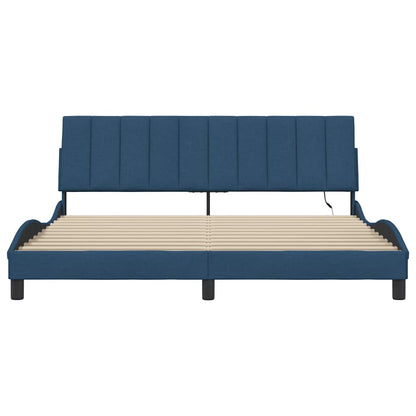 vidaXL Bettgestell ohne Matratze "Hanko" Blau 180x200 cm Stoff