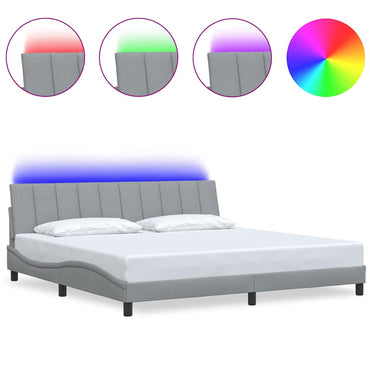 vidaXL Bettgestell ohne Matratze "Hanko" Hellgrau 200x200 cm Stoff