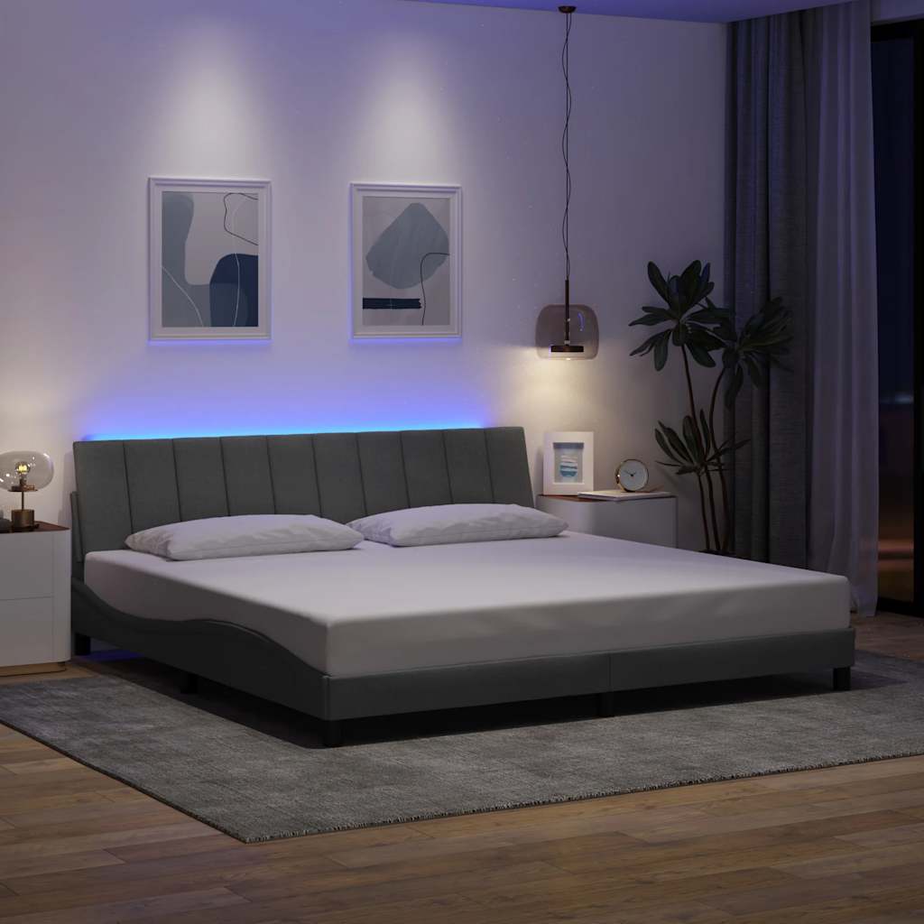 vidaXL Bettgestell ohne Matratze "Hanko" Hellgrau 200x200 cm Stoff