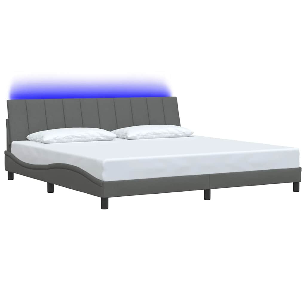 vidaXL Bettgestell ohne Matratze "Hanko" Dunkelgrau 200x200 cm Stoff