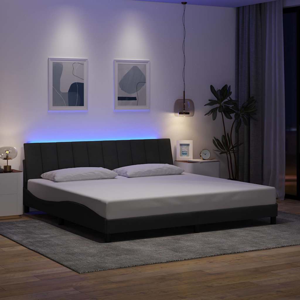 vidaXL Bettgestell ohne Matratze "Hanko" Dunkelgrau 200x200 cm Stoff