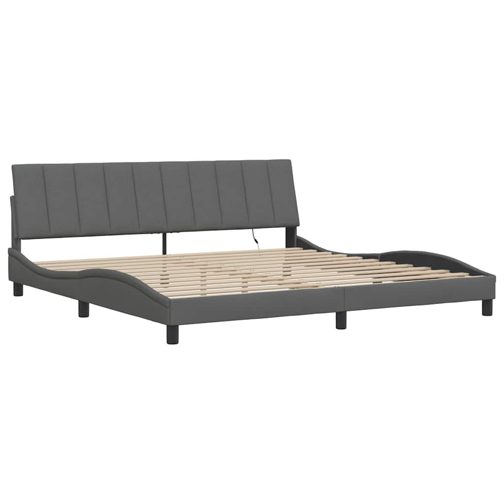 vidaXL Bettgestell ohne Matratze "Hanko" Dunkelgrau 200x200 cm Stoff