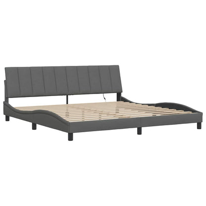 vidaXL Bettgestell ohne Matratze "Hanko" Dunkelgrau 200x200 cm Stoff