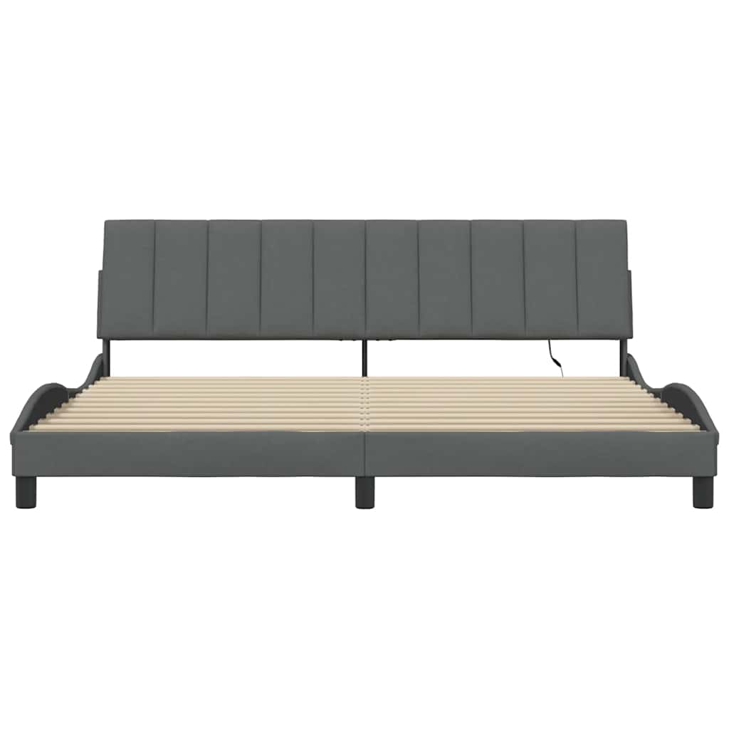 vidaXL Bettgestell ohne Matratze "Hanko" Dunkelgrau 200x200 cm Stoff