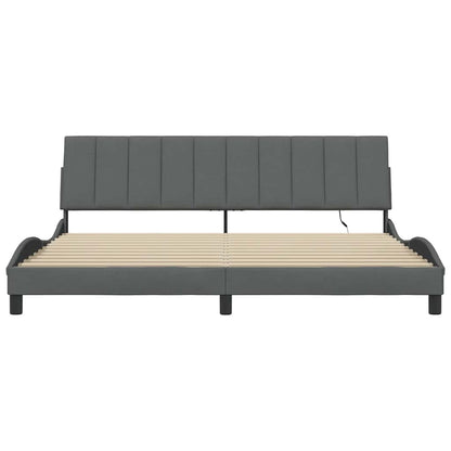 vidaXL Bettgestell ohne Matratze "Hanko" Dunkelgrau 200x200 cm Stoff