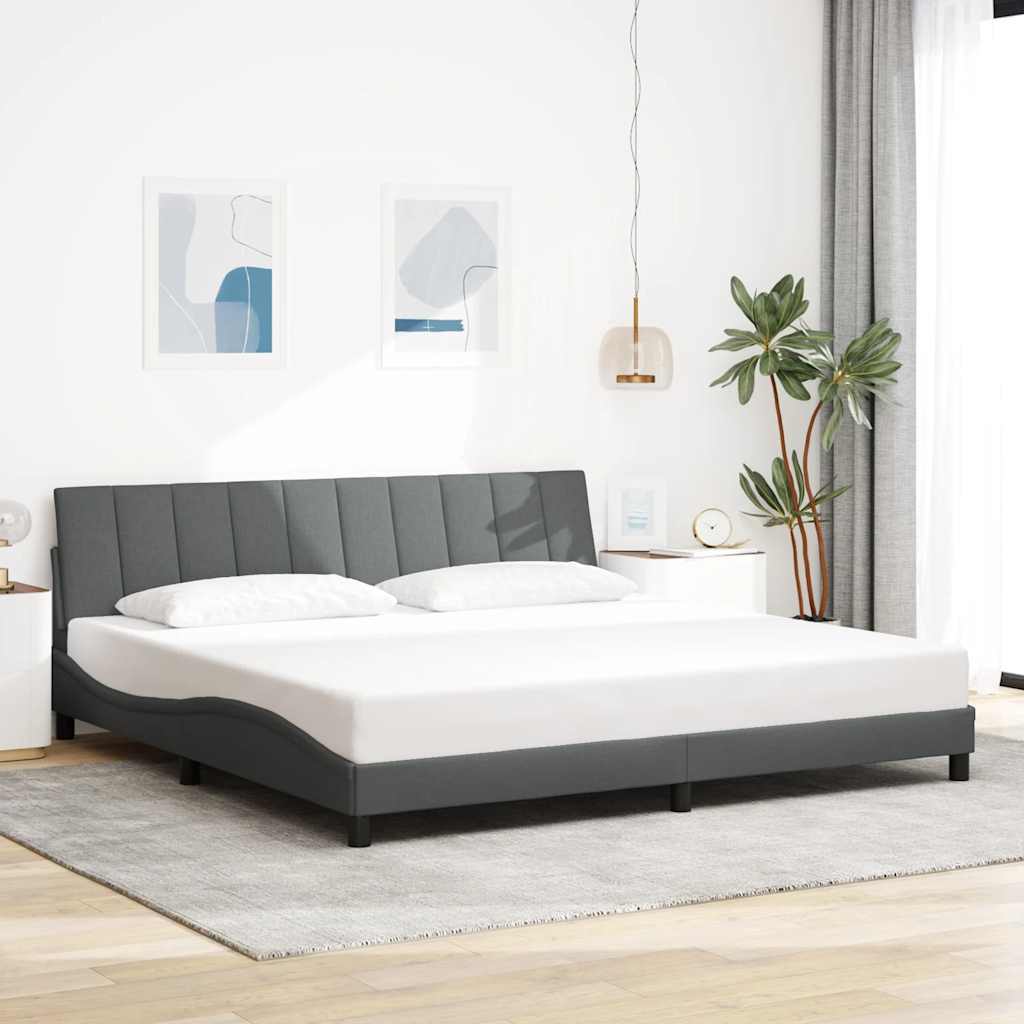 vidaXL Bettgestell ohne Matratze "Hanko" Dunkelgrau 200x200 cm Stoff