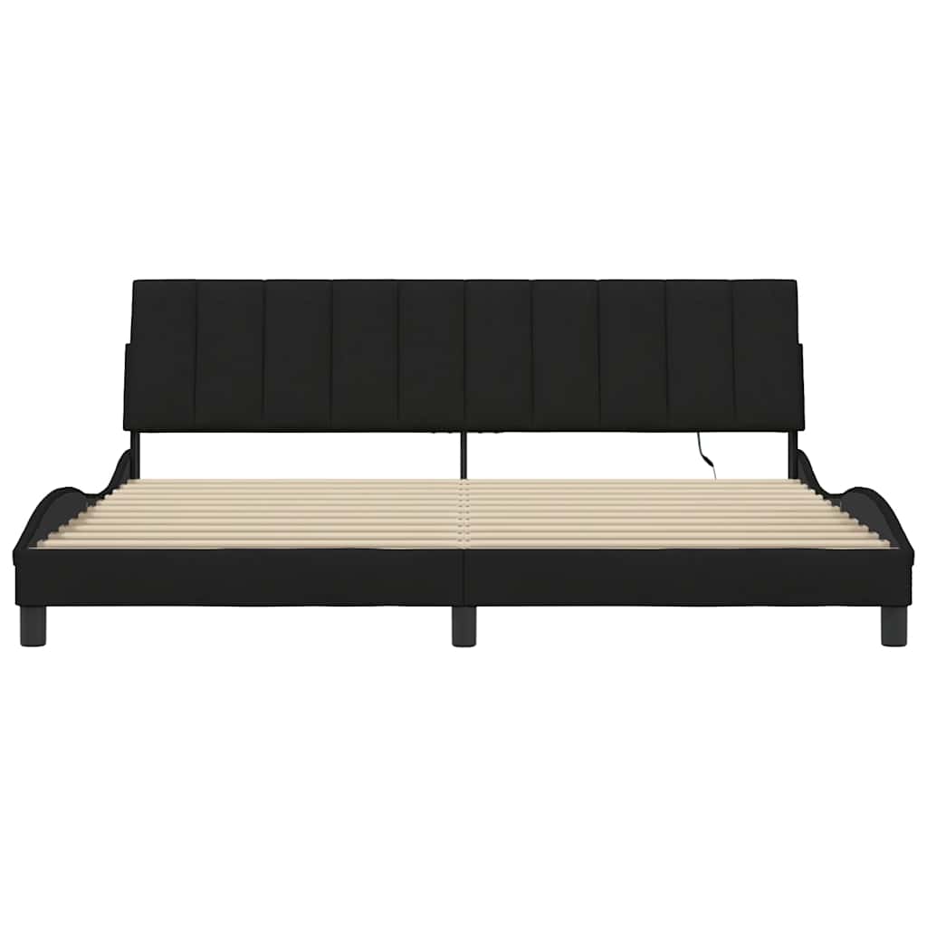 vidaXL Bettgestell ohne Matratze "Hanko" Schwarz 200x200 cm Stoff
