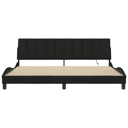 vidaXL Bettgestell ohne Matratze "Hanko" Schwarz 200x200 cm Stoff