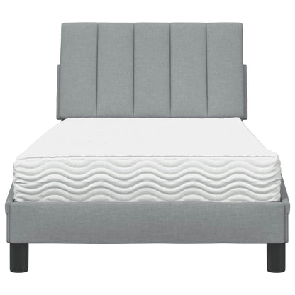 vidaXL Bett mit Matratze "Hanko" Hellgrau 80x200 cm Stoff