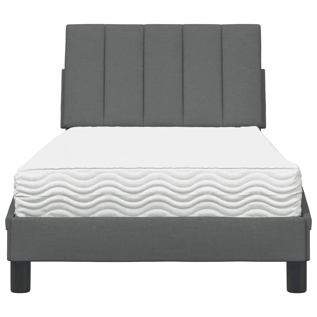vidaXL Bett mit Matratze "Hanko" Dunkelgrau 80x200 cm Stoff
