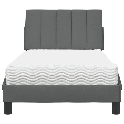 vidaXL Bett mit Matratze "Hanko" Dunkelgrau 80x200 cm Stoff