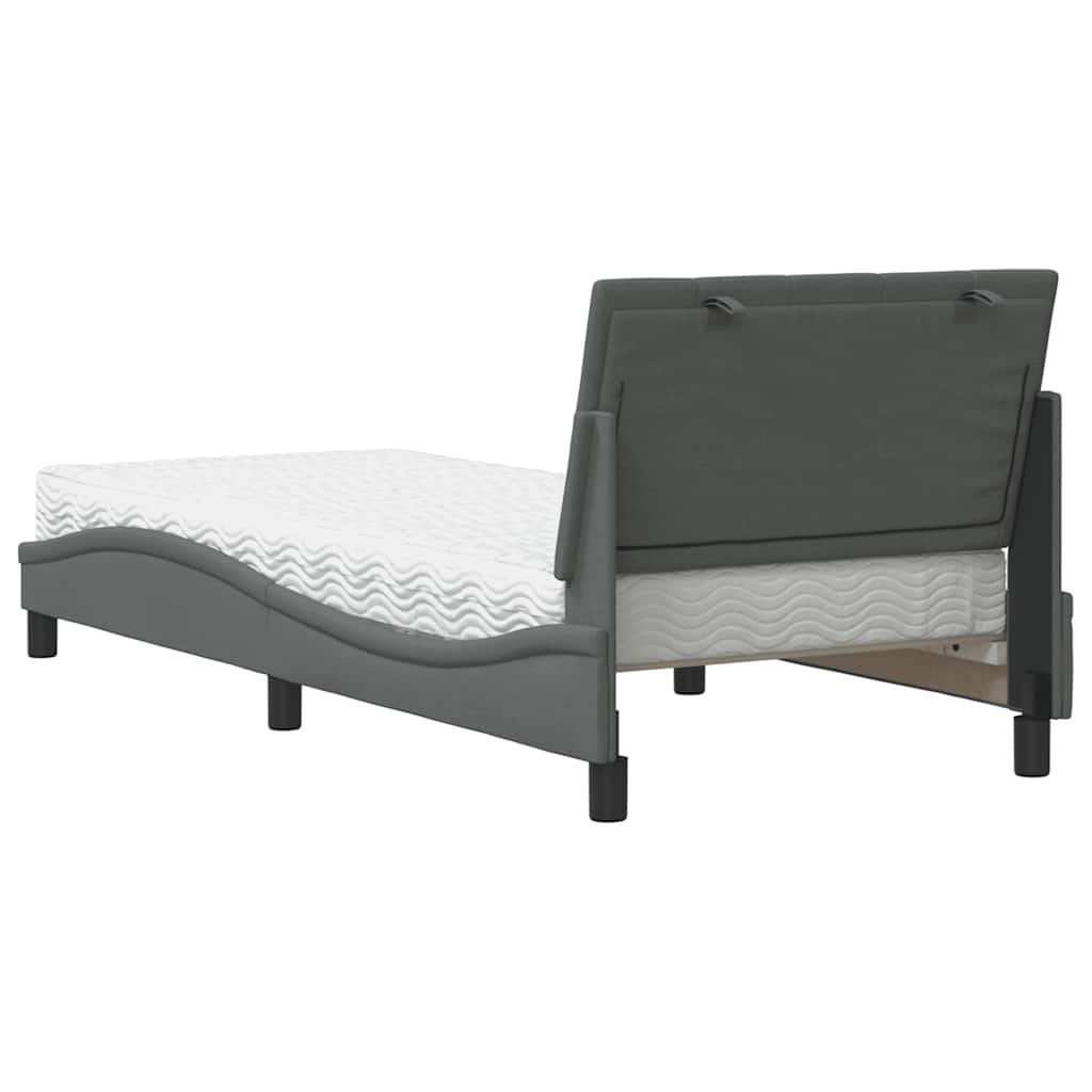 vidaXL Bett mit Matratze "Hanko" Dunkelgrau 80x200 cm Stoff