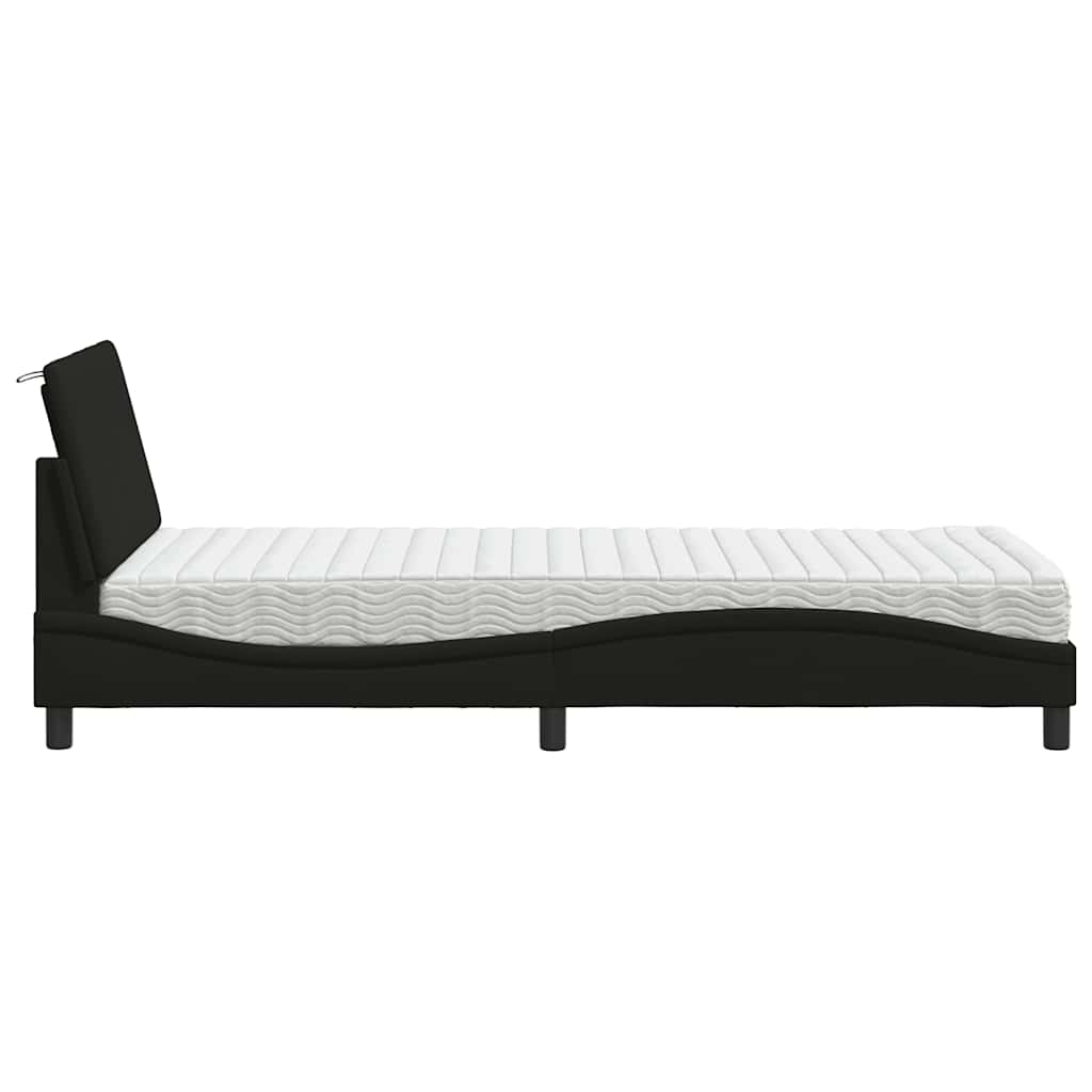 vidaXL Bett mit Matratze "Hanko" Schwarz 80x200 cm Stoff