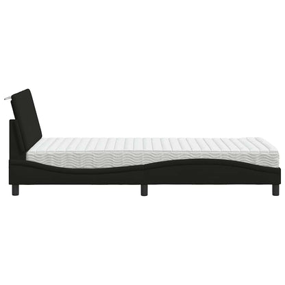 vidaXL Bett mit Matratze "Hanko" Schwarz 80x200 cm Stoff