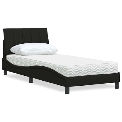 vidaXL Bett mit Matratze "Hanko" Schwarz 80x200 cm Stoff
