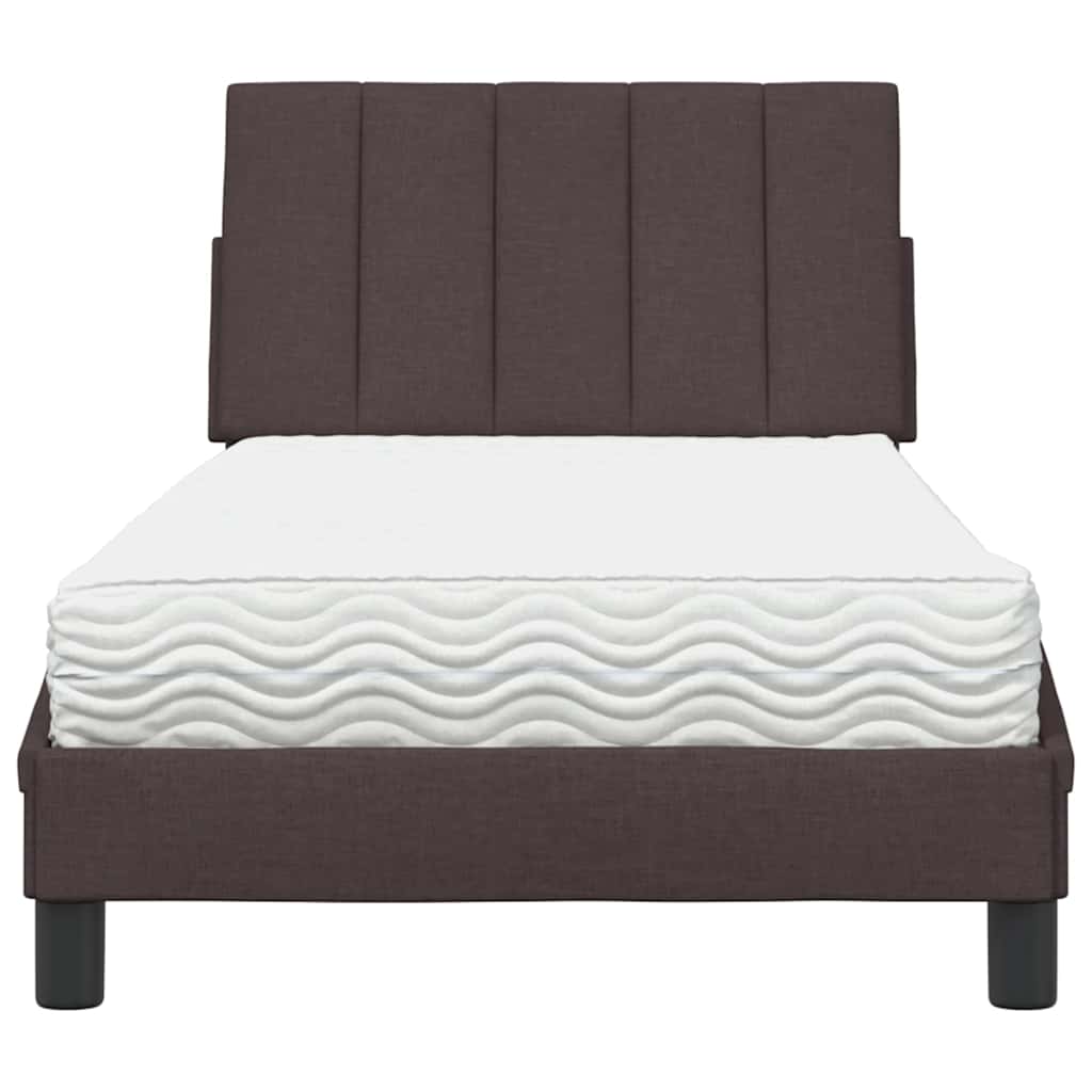 vidaXL Bett mit Matratze "Hanko" Dunkelbraun 80x200 cm Stoff