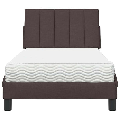 vidaXL Bett mit Matratze "Hanko" Dunkelbraun 80x200 cm Stoff