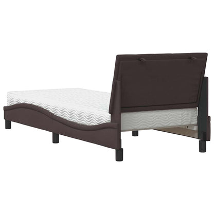 vidaXL Bett mit Matratze "Hanko" Dunkelbraun 80x200 cm Stoff