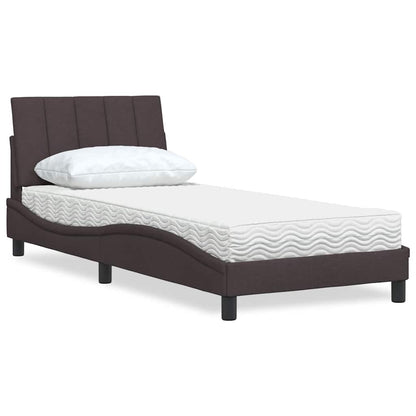 vidaXL Bett mit Matratze "Hanko" Dunkelbraun 80x200 cm Stoff