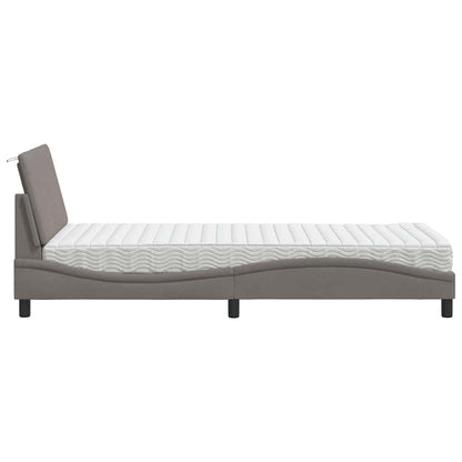 vidaXL Bett mit Matratze "Hanko" Taupe 80x200 cm Stoff
