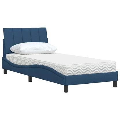 vidaXL Lit avec matelas « Hanko » bleu 80x200 cm tissu