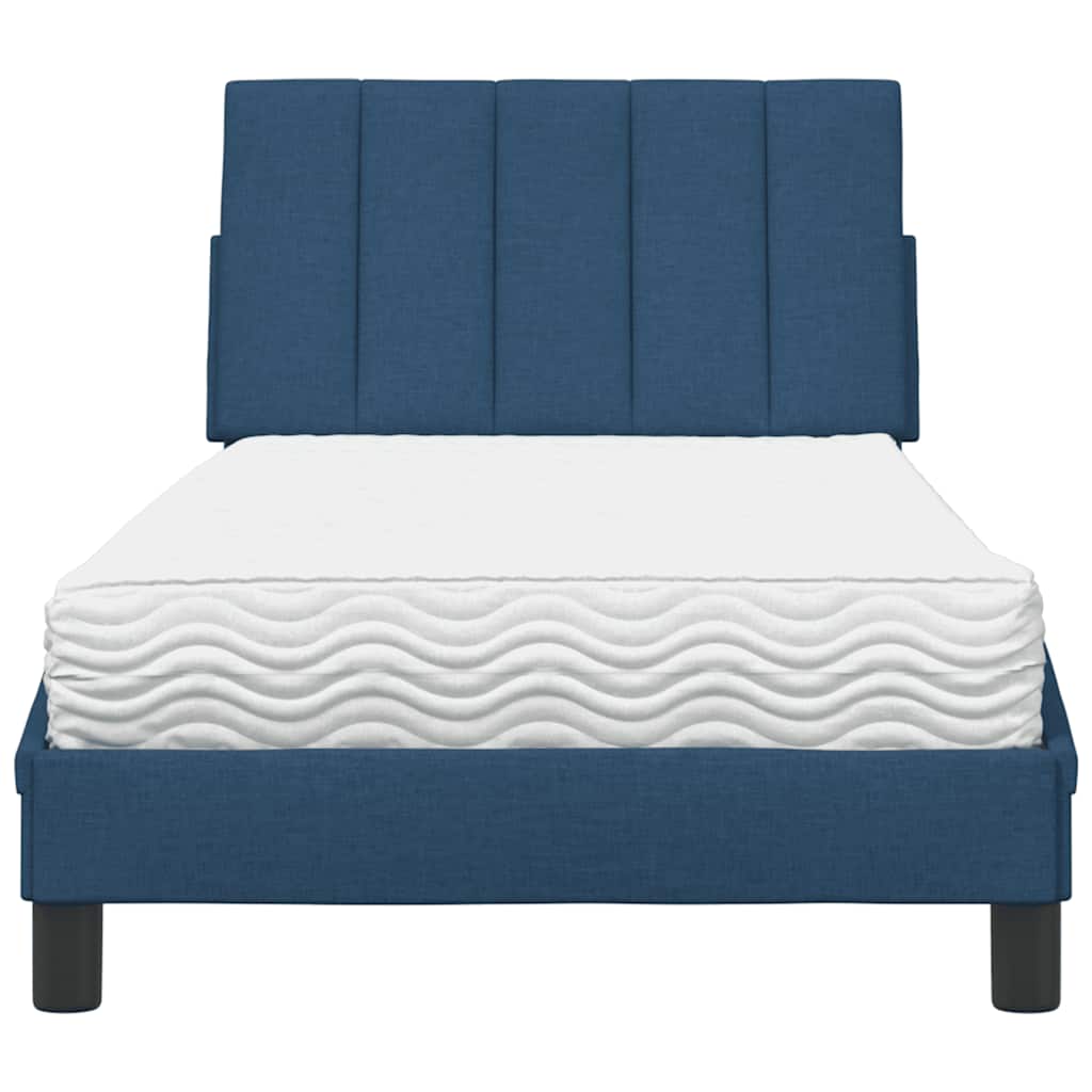 vidaXL Lit avec matelas « Hanko » bleu 80x200 cm tissu