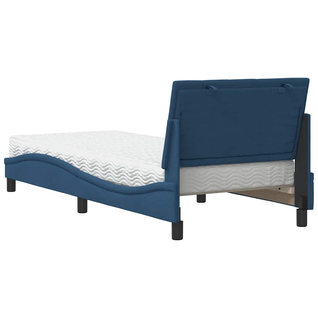 vidaXL Lit avec matelas « Hanko » bleu 80x200 cm tissu