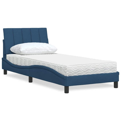 vidaXL Lit avec matelas « Hanko » bleu 80x200 cm tissu