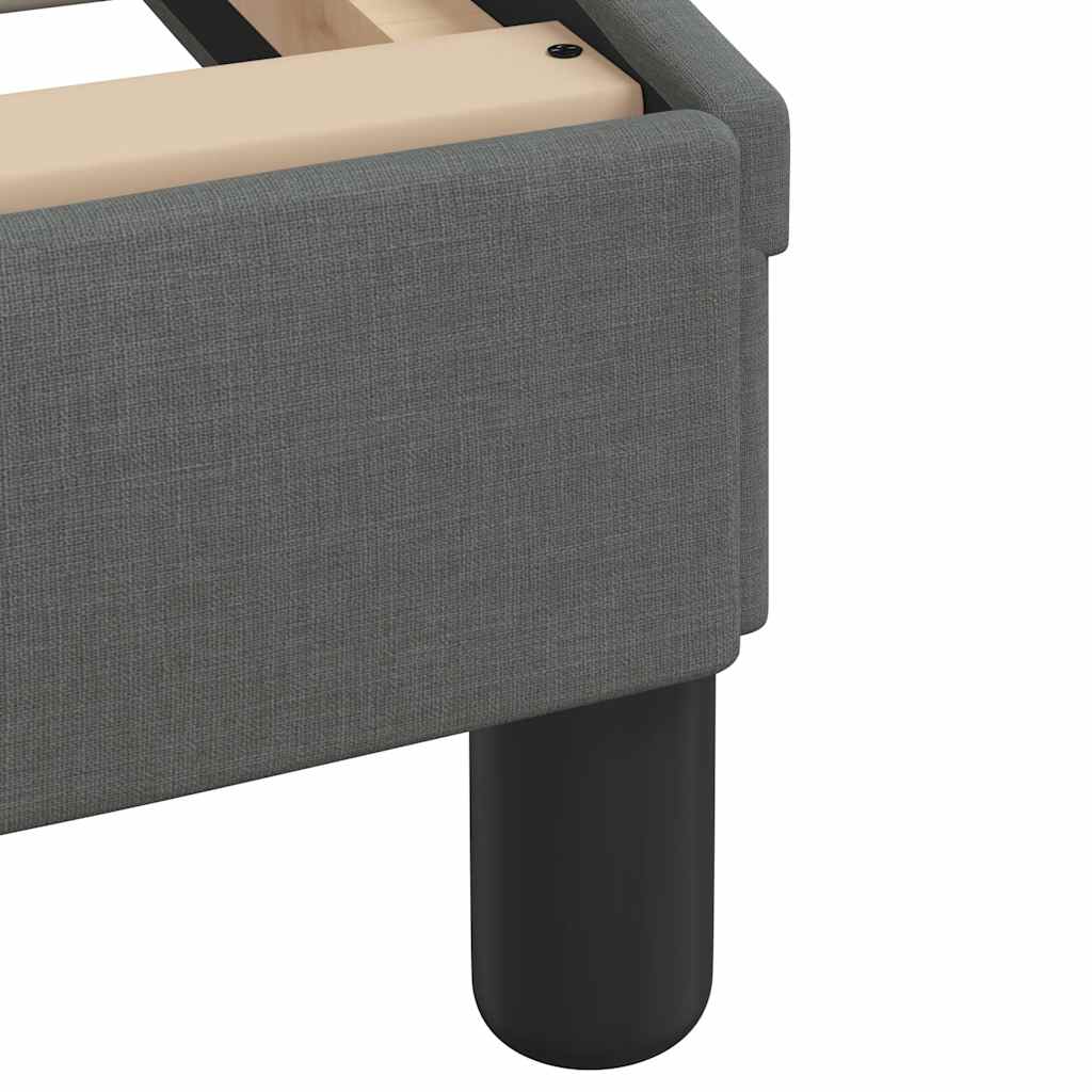 Bett mit Matratze "Hanko" Dunkelgrau 90x190 cm Stoff