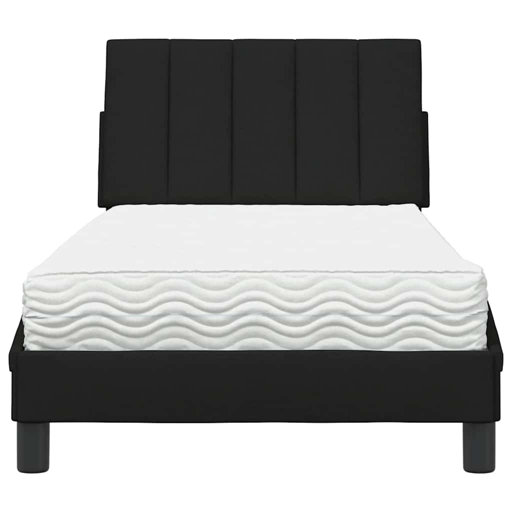 vidaXL Bett mit Matratze "Hanko" Schwarz 90x190 cm Stoff