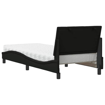 vidaXL Bett mit Matratze "Hanko" Schwarz 90x190 cm Stoff