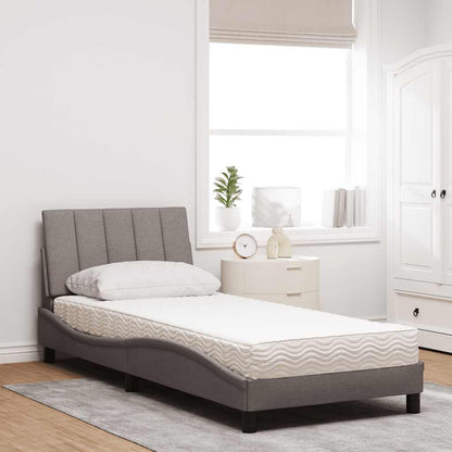 vidaXL Bett mit Matratze "Hanko" Taupe 90x190 cm Stoff