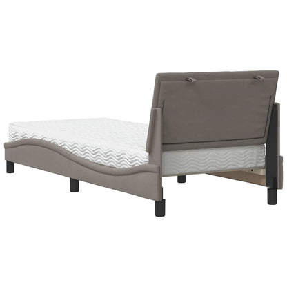vidaXL Bett mit Matratze "Hanko" Taupe 90x190 cm Stoff