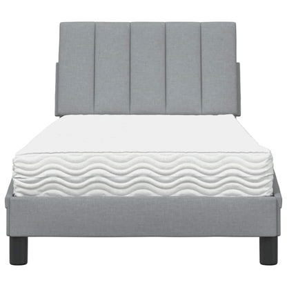 vidaXL Bett mit Matratze "Hanko" Hellgrau 90x200 cm Stoff