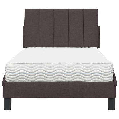 vidaXL Lit avec matelas « Hanko » Marron foncé 90x200 cm Tissu