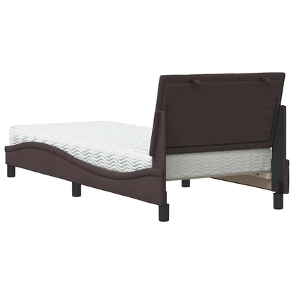 vidaXL Lit avec matelas « Hanko » Marron foncé 90x200 cm Tissu