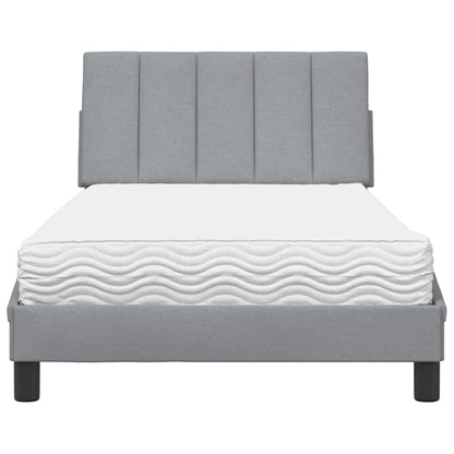 vidaXL Lit avec matelas "Hanko" gris clair 100x200 cm tissu