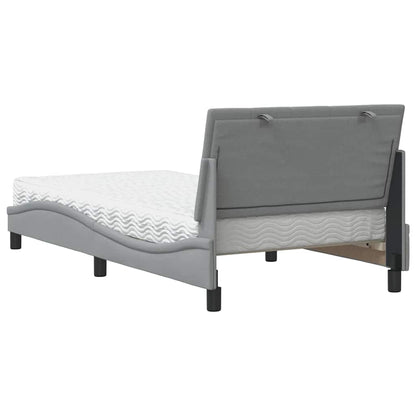 vidaXL Lit avec matelas "Hanko" gris clair 100x200 cm tissu
