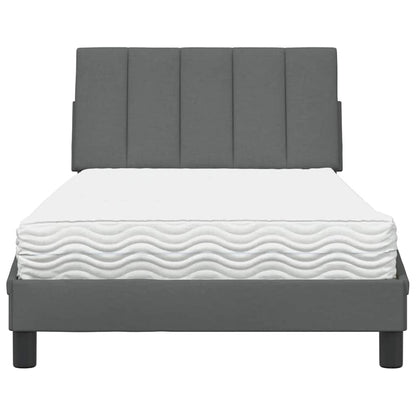 vidaXL Lit avec matelas « Hanko » gris foncé 100x200 cm Tissu